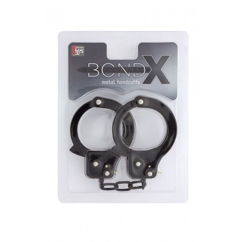 Чёрные наручники из листового металла BONDX METAL CUFFS BLACK