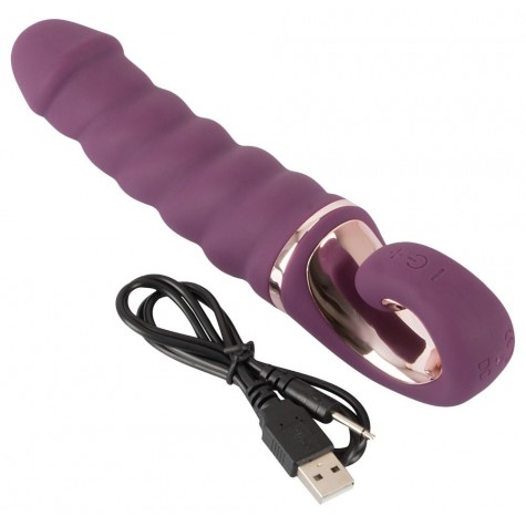 Фиолетовый вибратор Shaking Vibrator - 21 см.